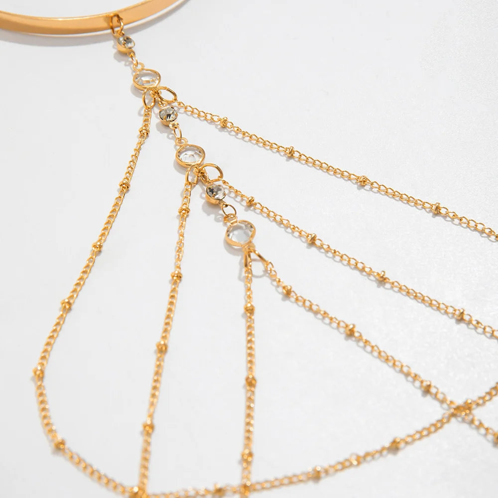 Trendy Arm Schmuck Mode Multi-layered Strass Kette Quaste Oberarm Armband Armbinde Armband Frauen Zubehör