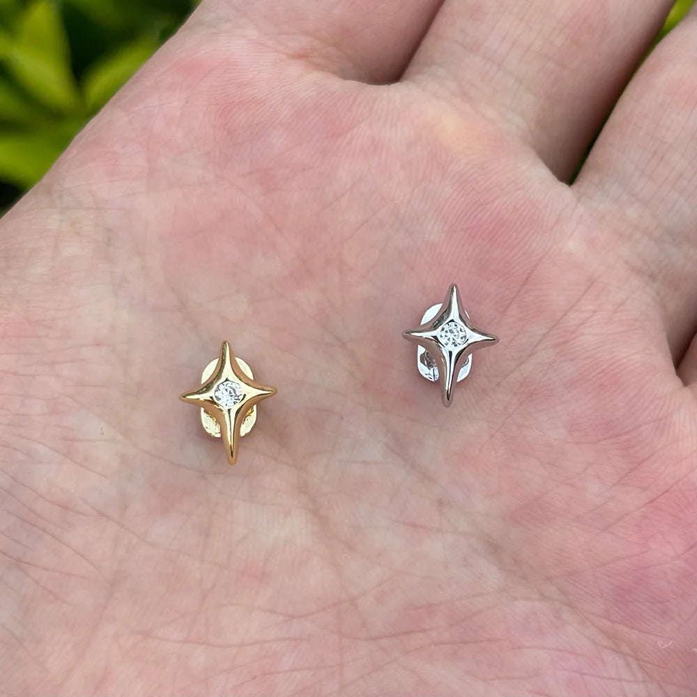 RACHELZ Hip Hop Cute CZ Stone Star Teeth Grillz Braces Gold Color Y2K Elegant Shiny Zircon Tooth Caps For Women Men Punk Jewelry