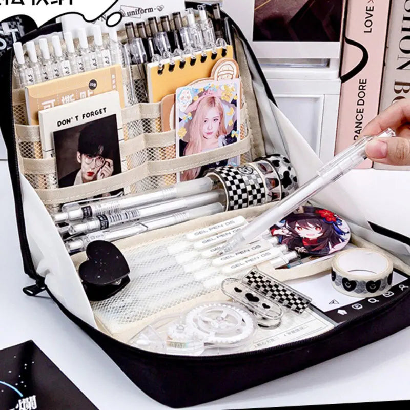 Large Capacity Pencil Case Kawaii Pencil Boxes for Girls Cute Korean Stationery School Supplies Pen Pouch Organizer