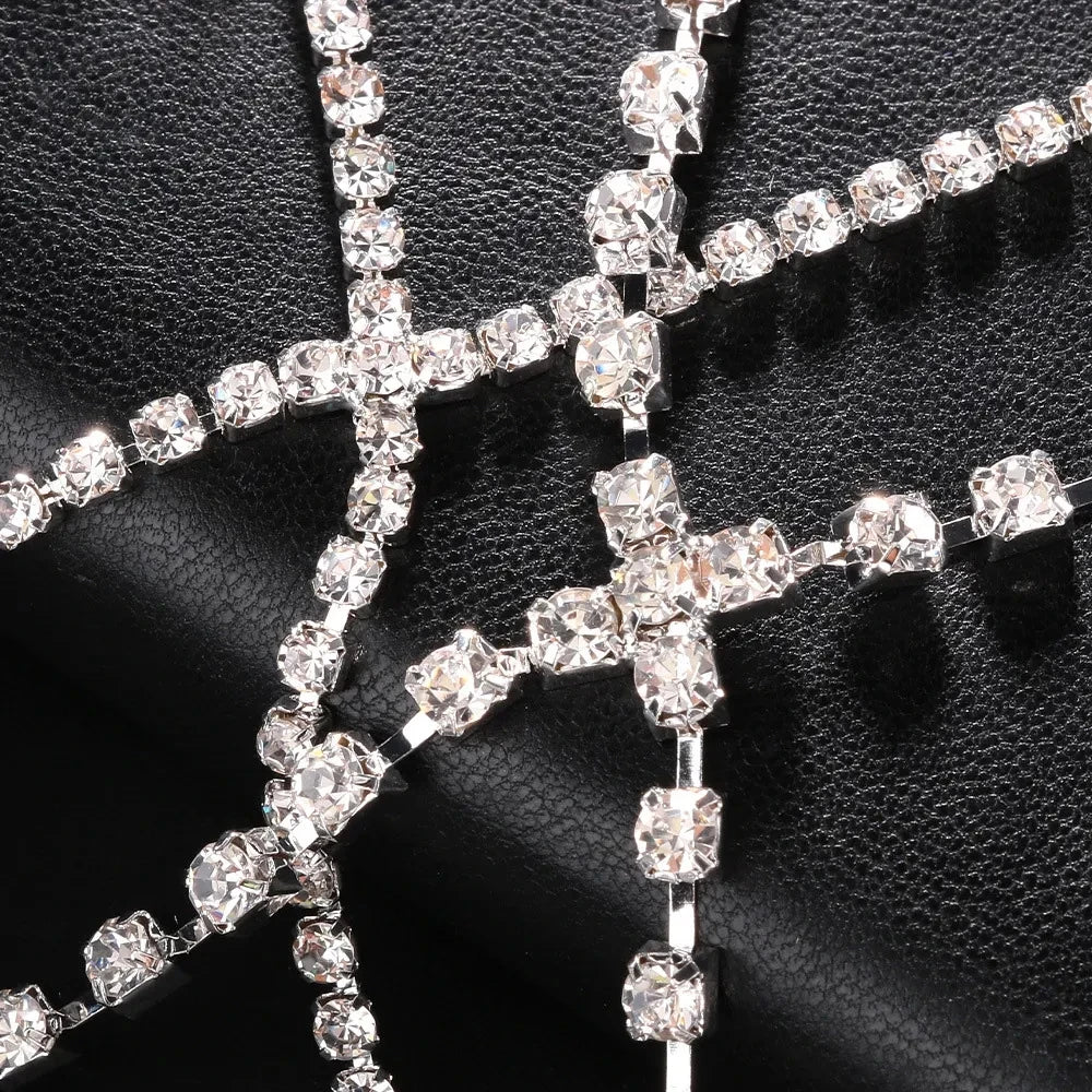 Charm Summer Rhinestone, Tassel Skirts Bikinis Lingerie Accessories, Nightclub Clothing Bling, Unique Sexy Body Chain Dress Jewelry