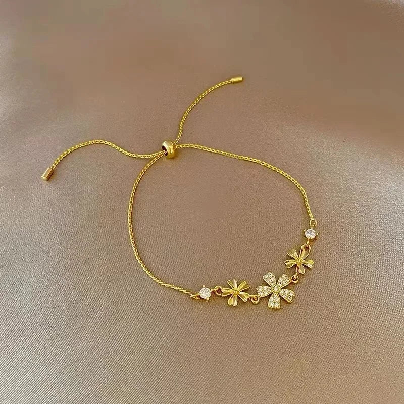 Chic Vintage Gold Color Cuff Bracelet, The Best Set of 4 Stainless Steel Butterfly Bracelet Combination Fashion, Very Elegant Bracelet Jewelry Gifts For Her Birthday Or Christmas