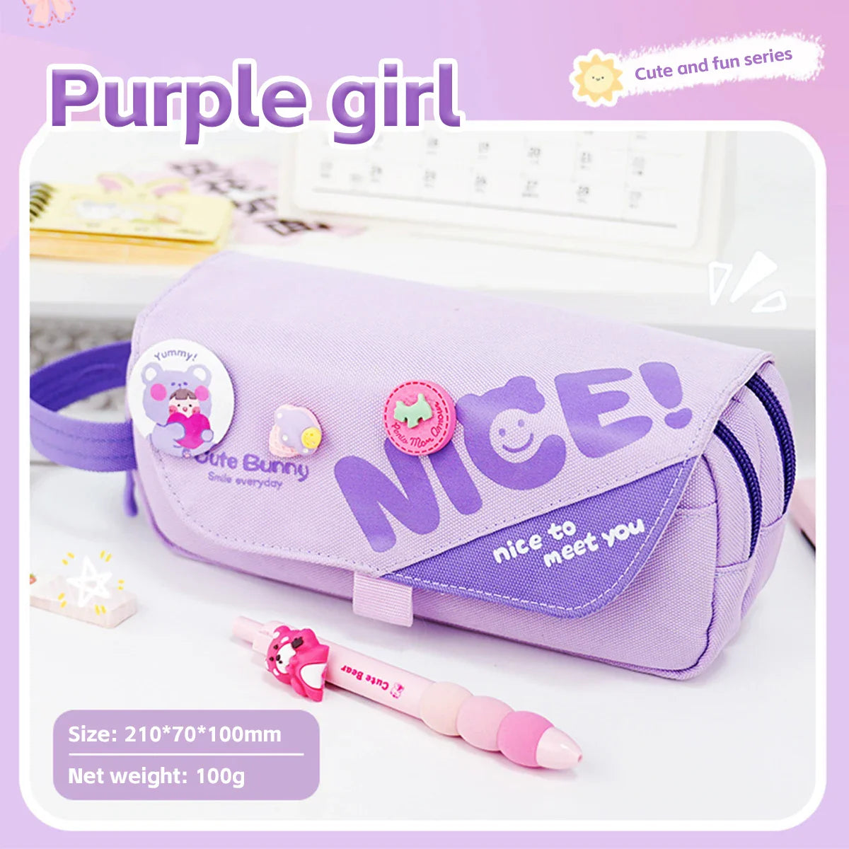 Cappybara 3-Layer Large Capacity Pencil Kawaii Design with Detachable Inner Pockets for Kids/Students (Waterproof&Lightweight)