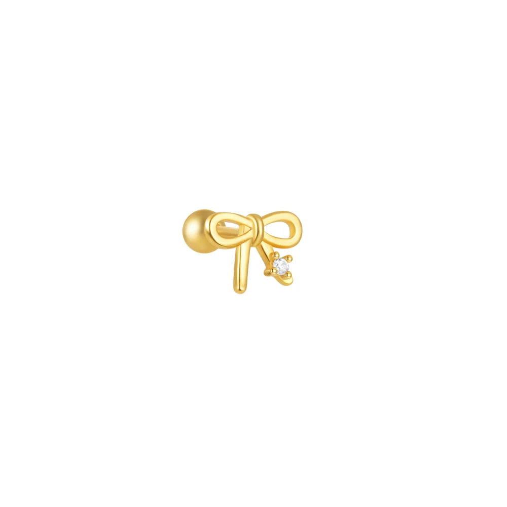925 Sterling Silver 1pc, Geometry Multi Piercing Stud Earrings For Women, K Gold Simple Elegant Tassel Jewelry, beautiful Gift