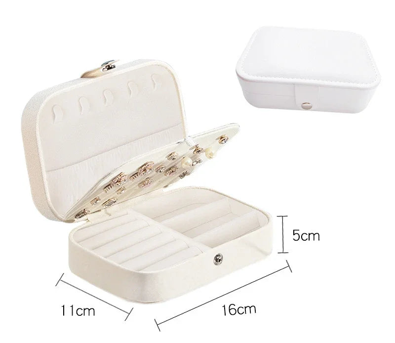 Portable Jewelry Box Jewelry, Beautiful Boxes Button Leather Storage Zipper Jewelers, The Best Gift For Her, Kind Travel Organizer Storage Case For Accessories And Make Up, The Best Organizer Accessories For Home