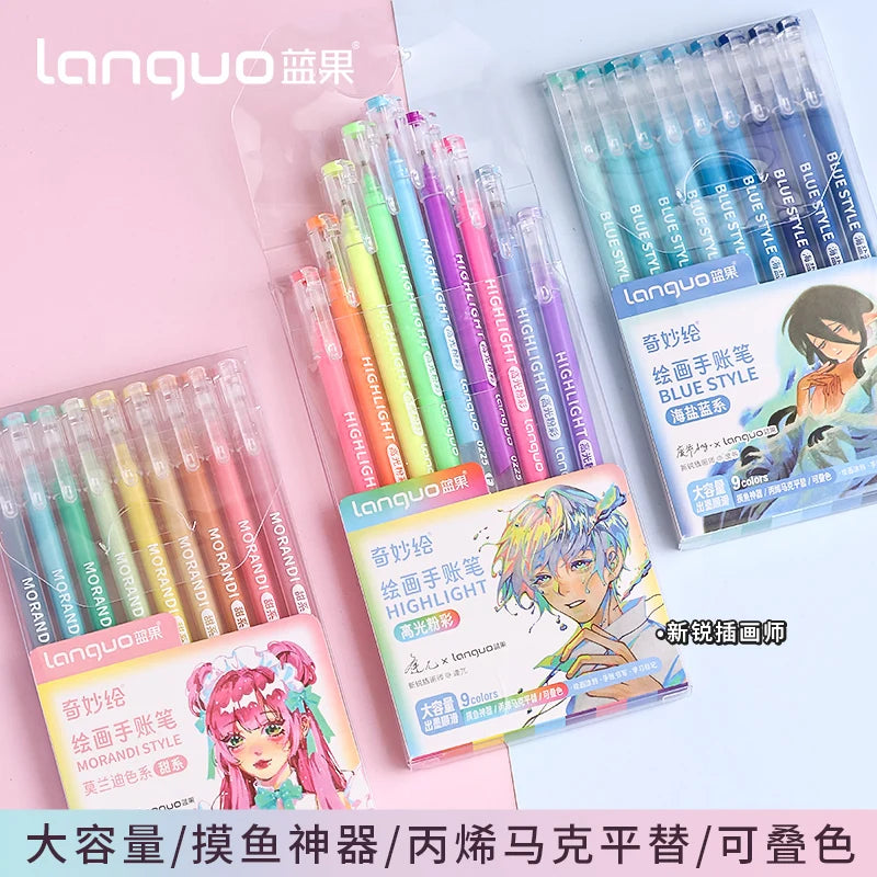 Kawaii Morandi Gray Pens, Functional Set Multi Color Gel Ink Pens, Beautiful Vintage Marker Liner Ballpoint Pen School And Office Stationery Gift Pen