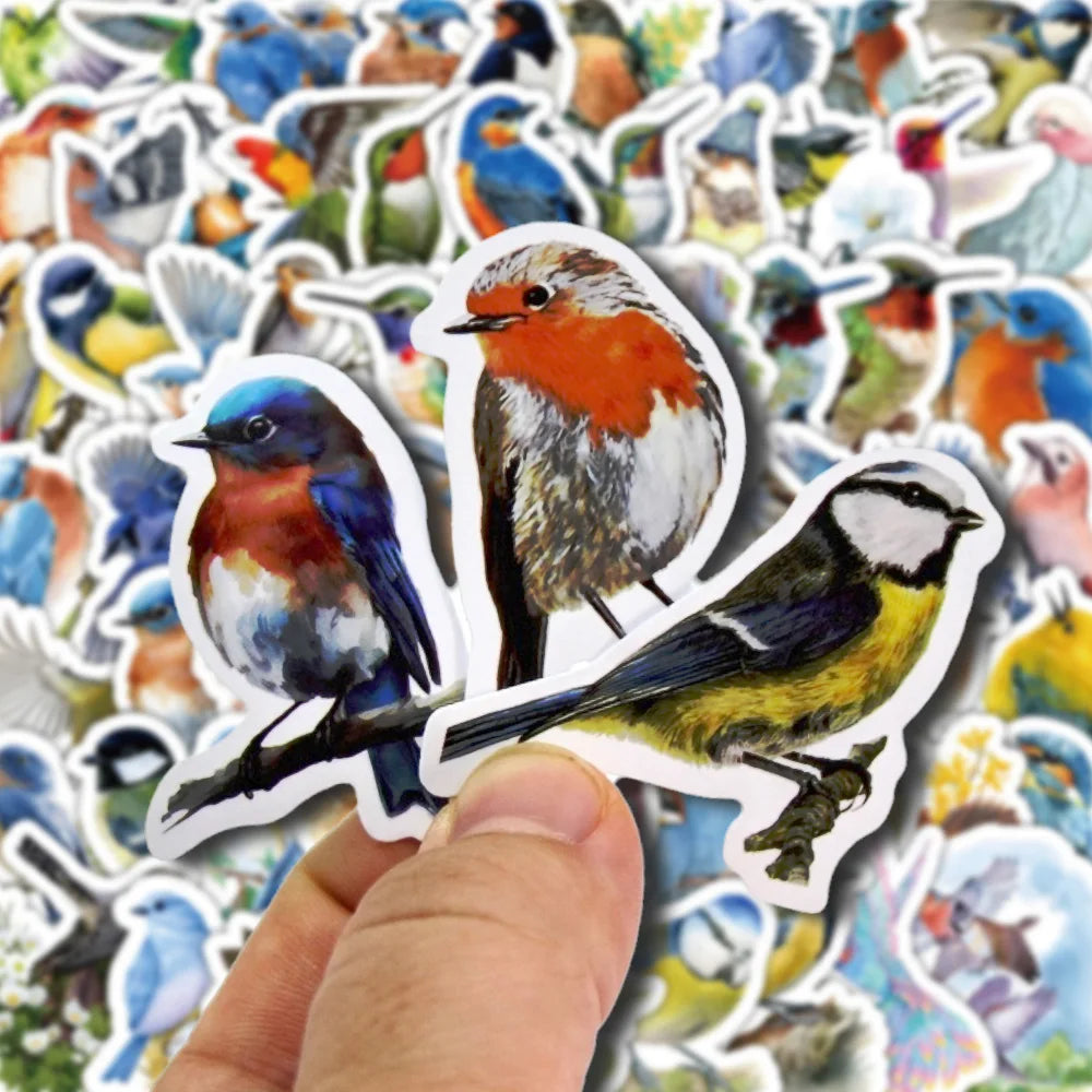 Cute Stickers Pack Kawaii Birds Aesthetic Stationery Supplies Lot Office School Teacher Scrapbooking Supplies Korean Paper Txt