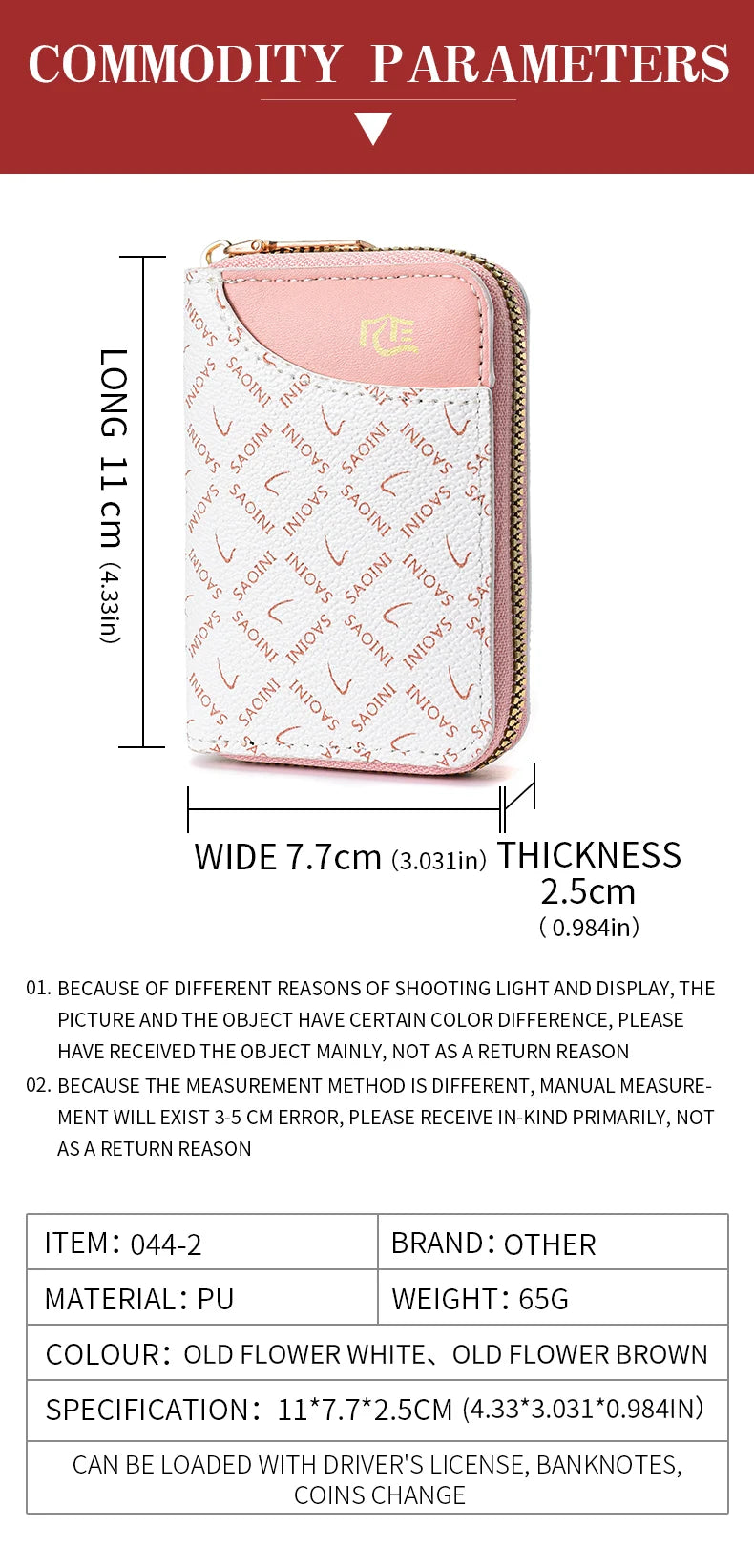 New Girl's Small Wallet Premium Sense Personality Lady, Credit Card Holder Fashion Multi-Slot Zipper Credit Card Wallet  Women's