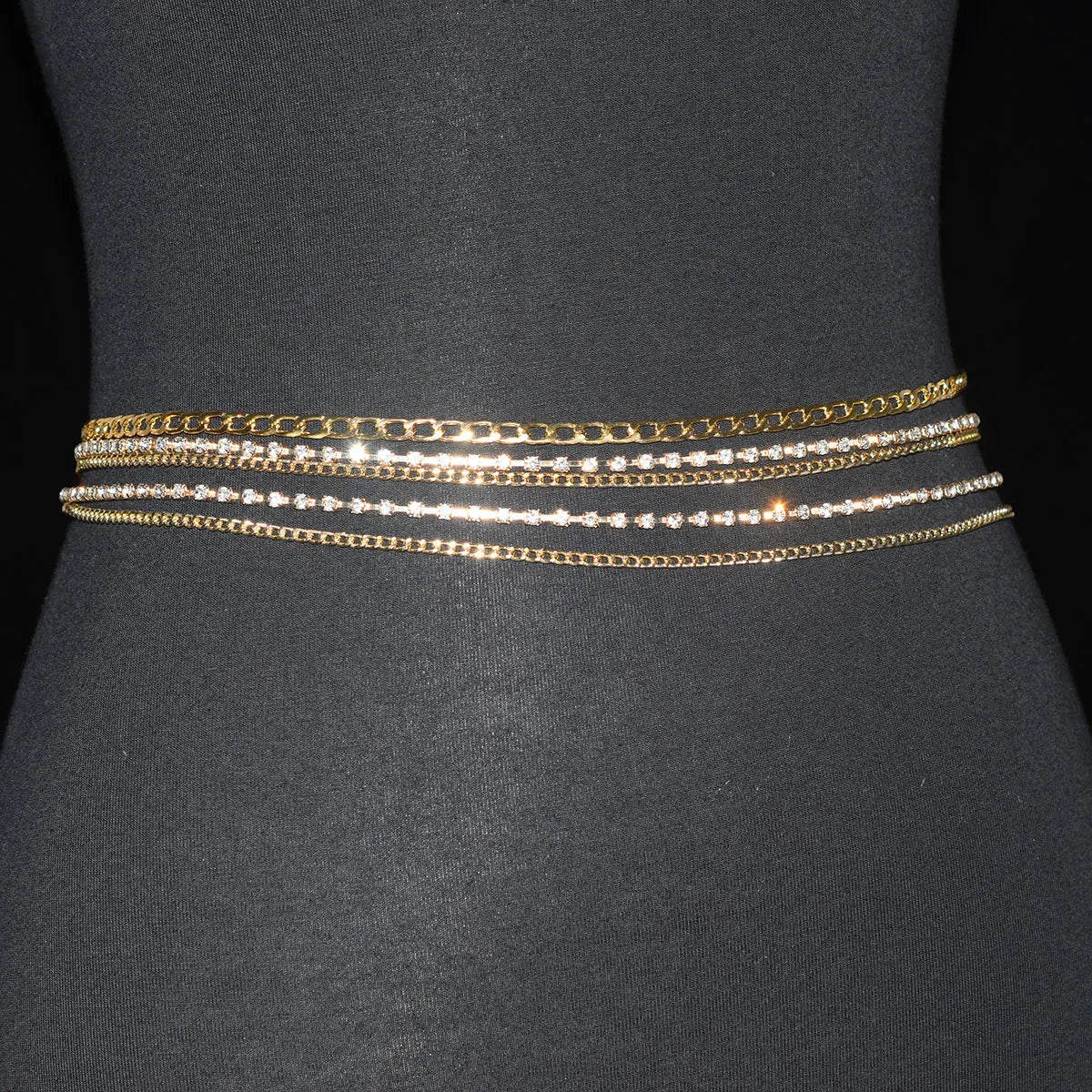 Sexy Shiny Women's Body Jewelry, Fashion Love Crystal Waist Chain With Rhinestone Music, Unique Beach Party Clothing Accessories