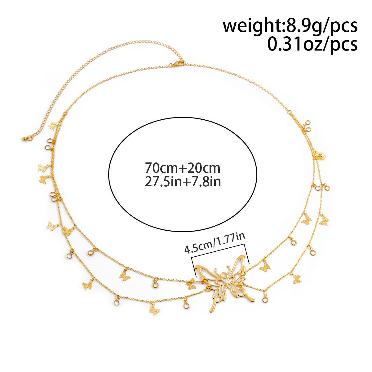 Boho Schmetterling Taille Bauch Gürtel Kette für Frauen Sommer Bikini Kristall Quaste Anhänger Link Körper Schmuck Geschenk