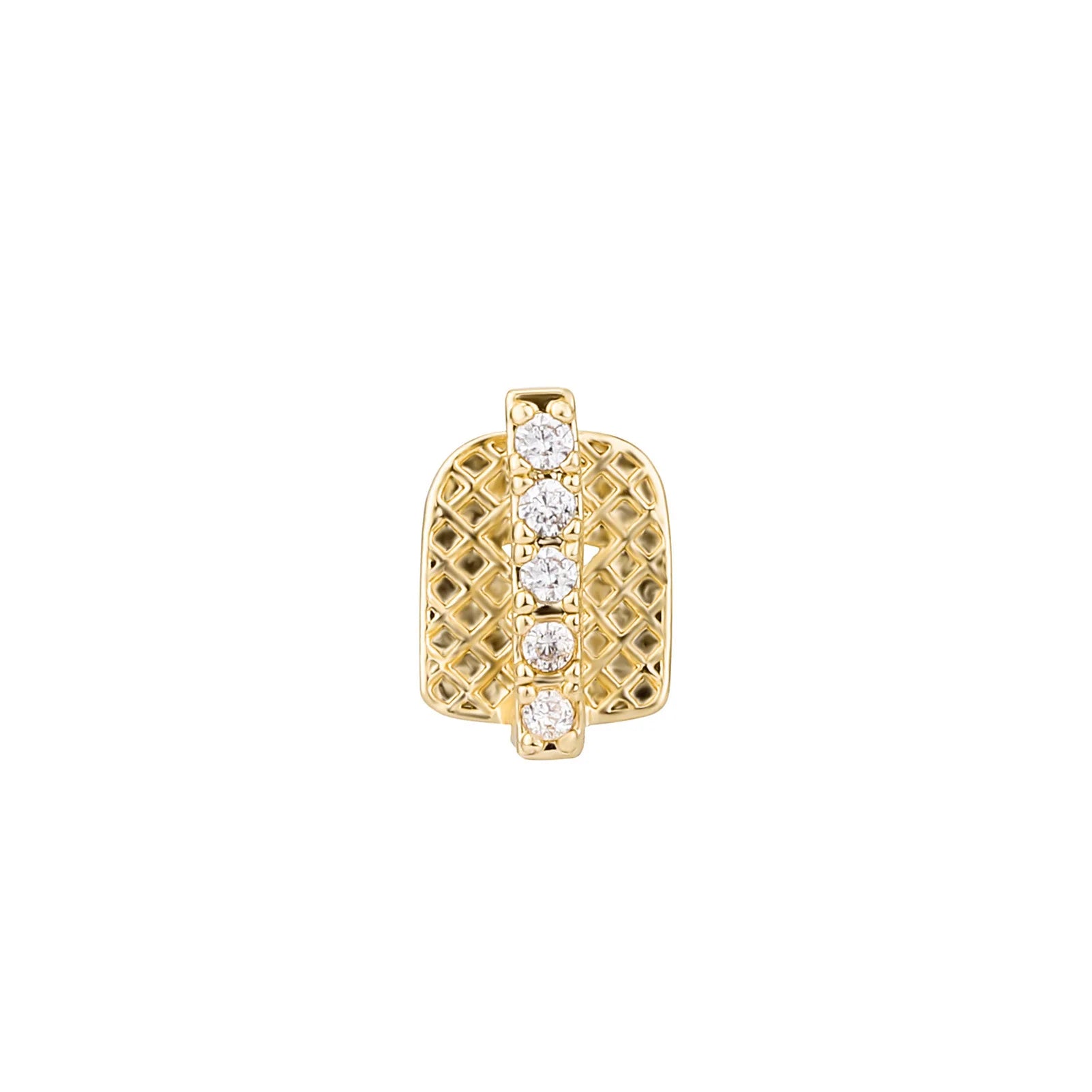 Beautiful Vertical Bar CZ Stone Tooth Caps Braces Hip Hop Single Shiny 5 Zircon Teeth Grillz For Women Men Jewelry Dental Grills