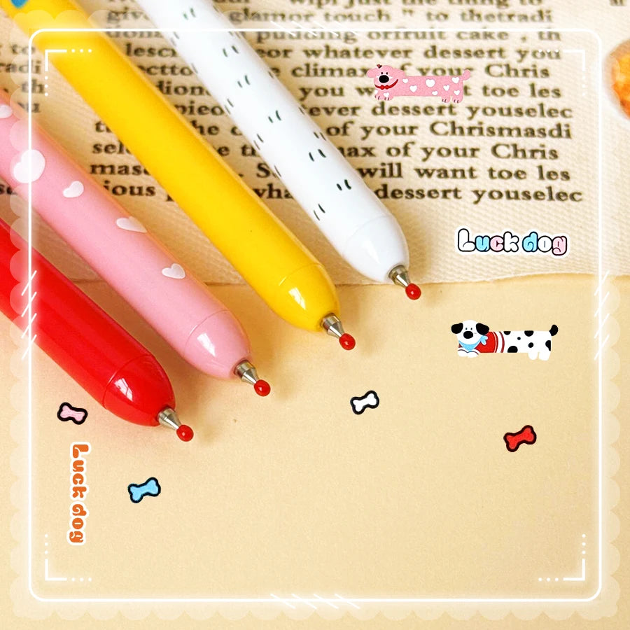 The Best Kawaii Stationery Aesthetic stationery supplies school items carton dog gel pens, cute Funny pens Ballpoint pen For Children, Elegant pens Gift For Students