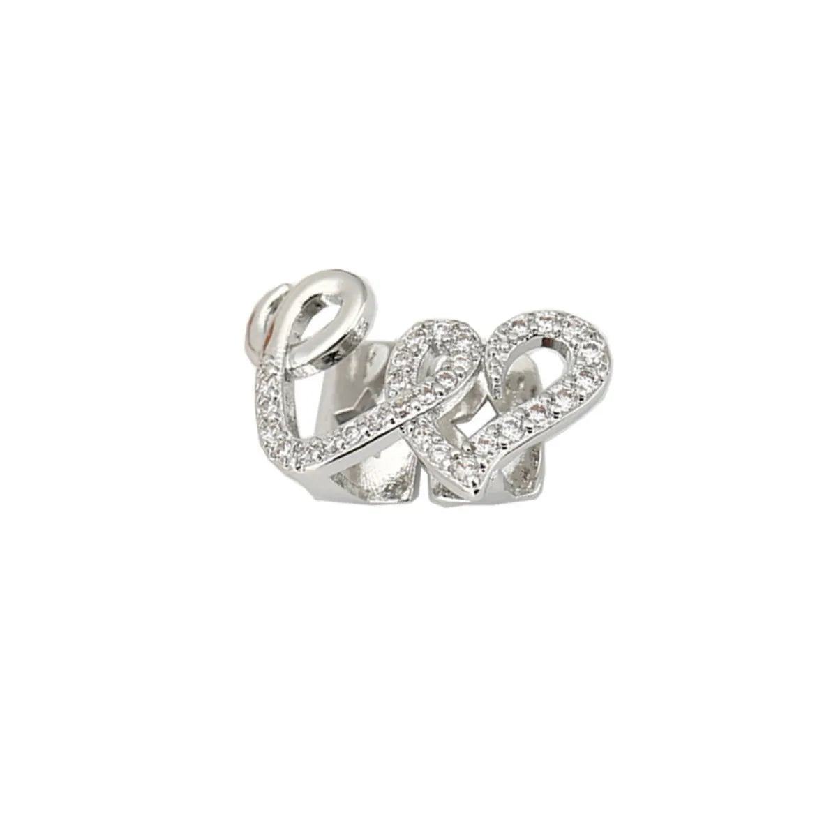 1/2/5Pcs Punk Copper Double Heart Teeth Caps for Women And Men, Hip Hop Zircon Hollow Love Tooth Grillz Couple Jewelry Accessories