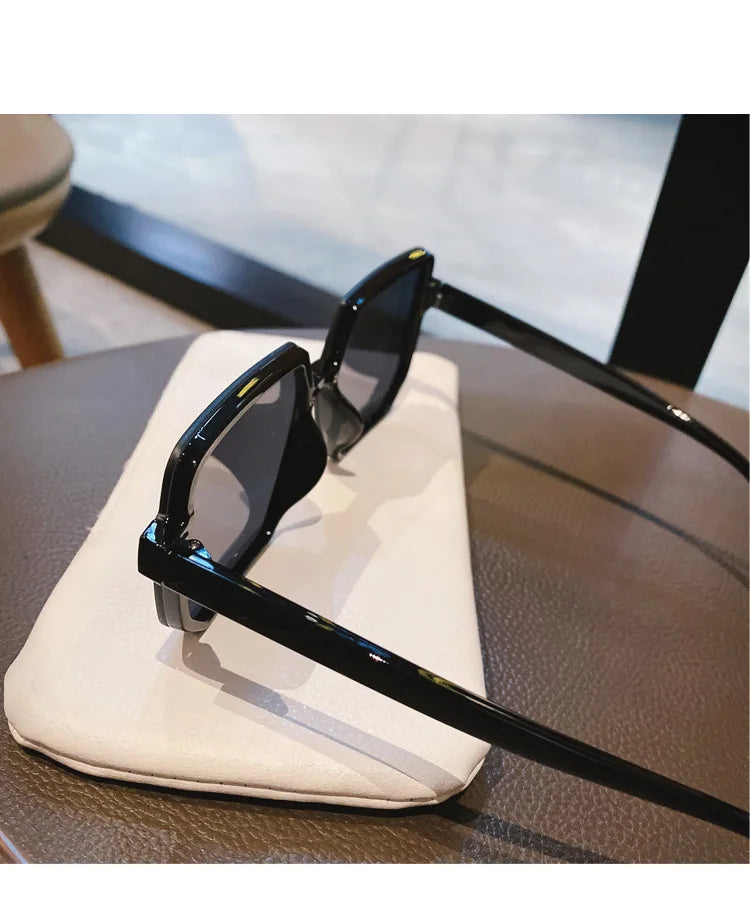 Big Frame Vintage Sunglasses Women, Elegant Square Sun Glasses Retro Eye Glasses Goggle for Female Polygon Sunglasses  