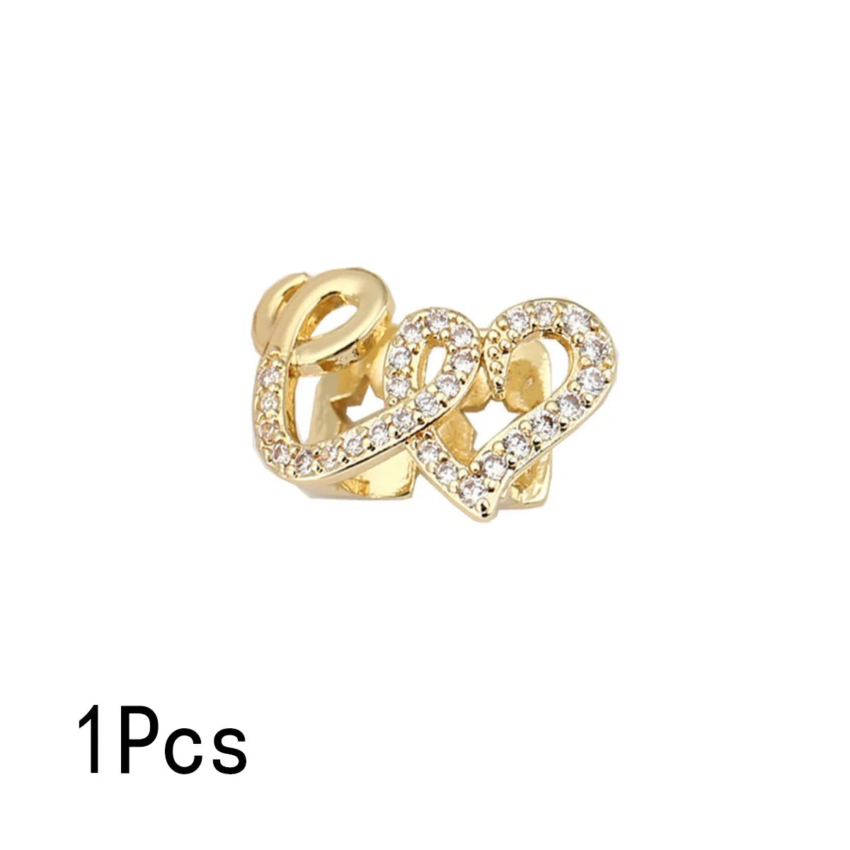 1/2/5Pcs Punk Copper Double Heart Teeth Caps for Women And Men, Hip Hop Zircon Hollow Love Tooth Grillz Couple Jewelry Accessories