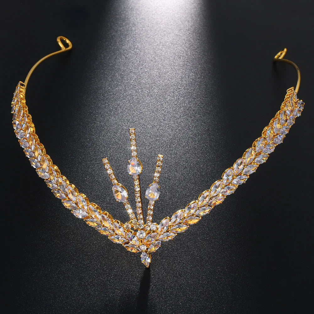 Stonefans Zircon Headband Wedding for Women Luxury Designer Indian Hair Tiaras Boho Forehead Bride Accessories Jewelry 2022 Gift