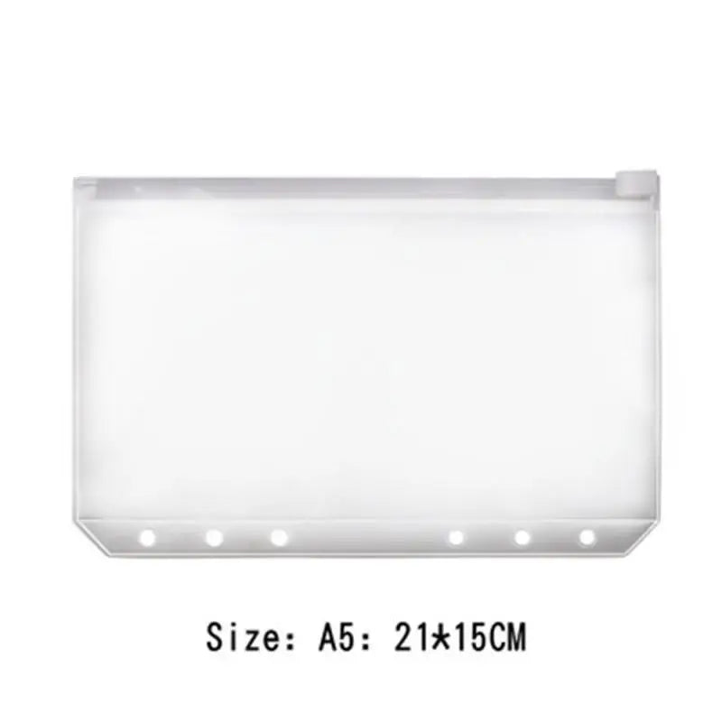 10-1PCS A5 File Holder Standard Transparent A6 A7 PVC Loose Leaf Budget Binder Pouch with Zipper Filing Organizer School Suppli