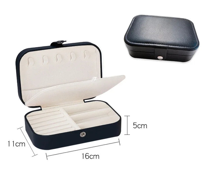Portable Jewelry Box Jewelry, Beautiful Boxes Button Leather Storage Zipper Jewelers, The Best Gift For Her, Kind Travel Organizer Storage Case For Accessories And Make Up, The Best Organizer Accessories For Home