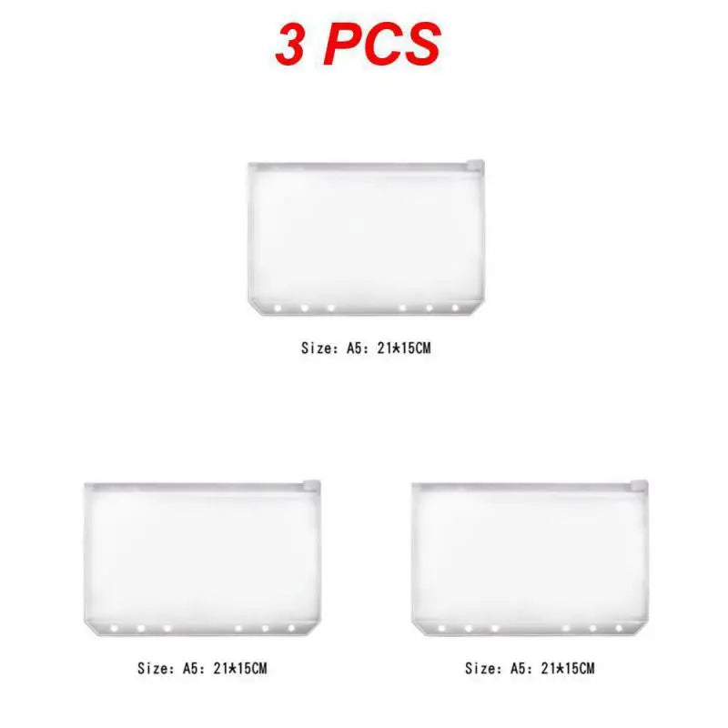 10-1PCS A5 File Holder Standard Transparent A6 A7 PVC Loose Leaf Budget Binder Pouch with Zipper Filing Organizer School Suppli