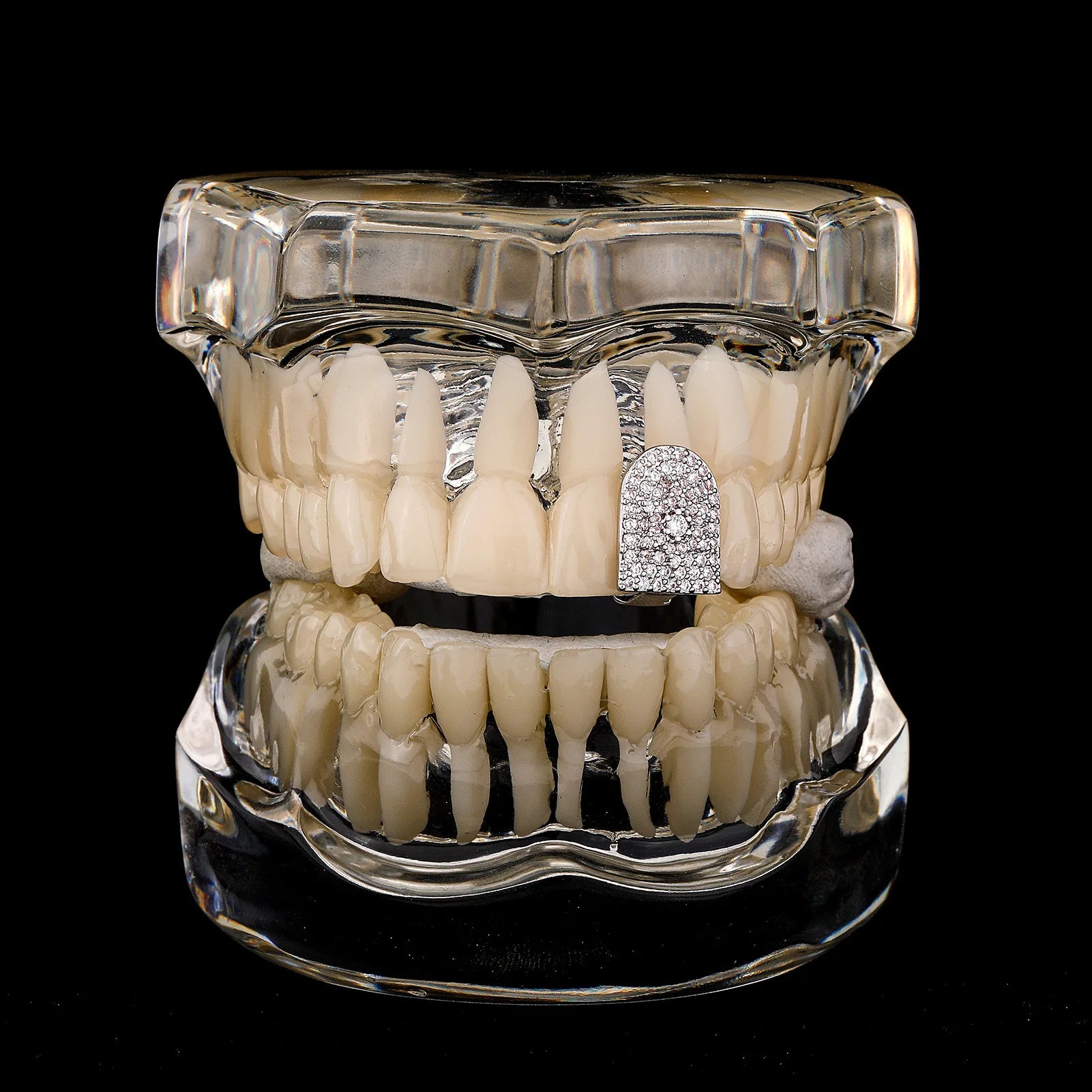 Pretty Hip Hop Single Purple Sun Zircon Teeth, Grillz Dental Grills Silver Color, CZ Stone Tooth Caps For Cute Girls, New Gift Jewelryelry