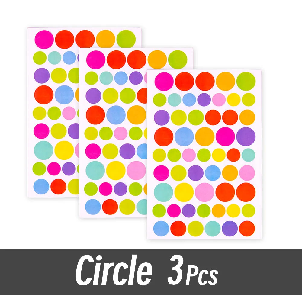 4200 Sheet Heart/Circle/Stars Reward Sign Stickers Pack DIY Skateboard Suitcase Stationery Decals Decor Phone Laptop Gift Toys