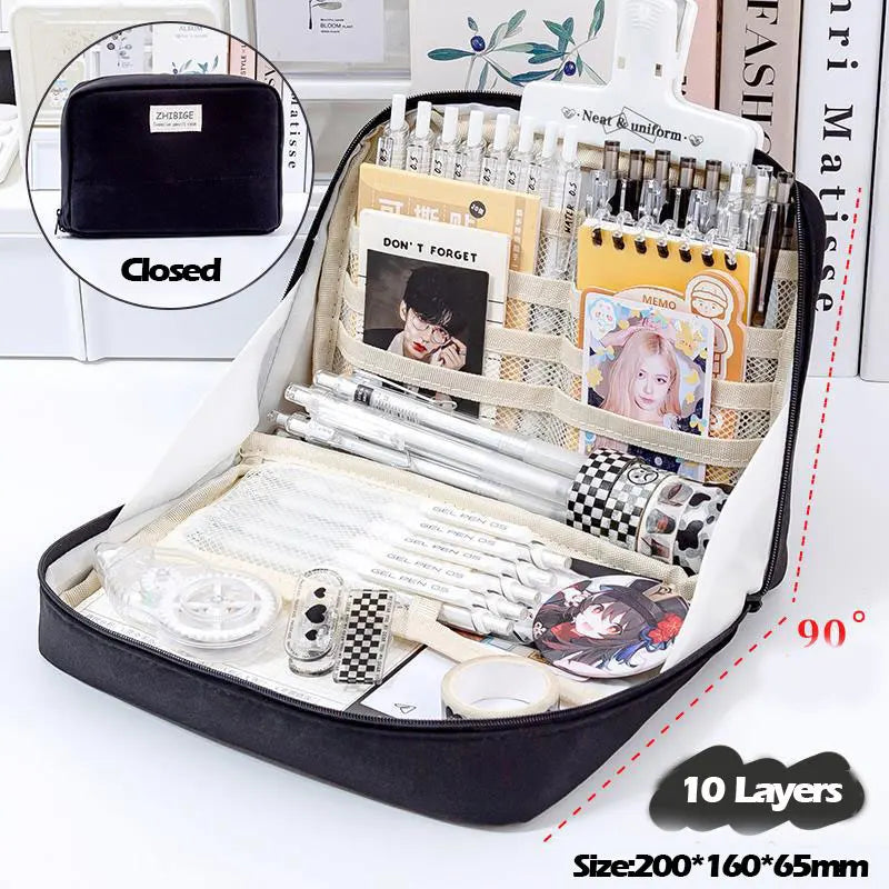 Large Capacity Pencil Case Kawaii Pencil Boxes for Girls Cute Korean Stationery School Supplies Pen Pouch Organizer