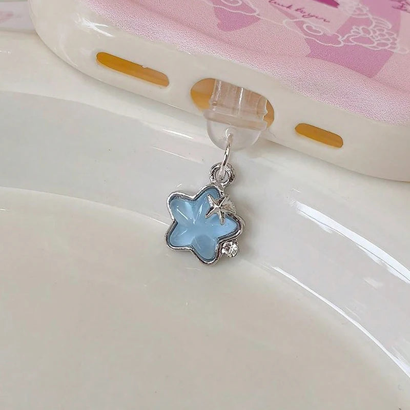 Cute Diamond Star Phone, Stylish Dust plug Accessories Decoration, Hanging Pendant for iPhone And Samsung Type-C Charging Port, Wonderful Girly Gift