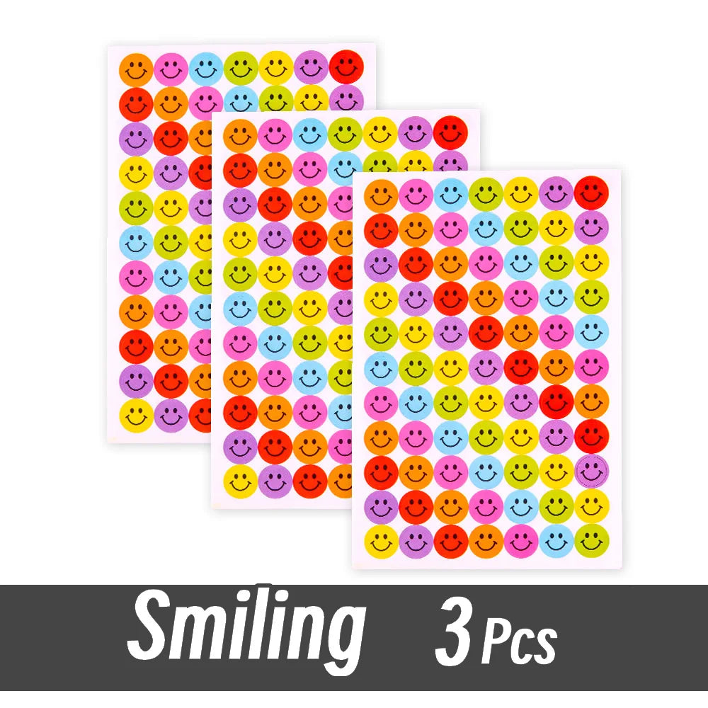4200 Sheet Heart/Circle/Stars Reward Sign Stickers Pack DIY Skateboard Suitcase Stationery Decals Decor Phone Laptop Gift Toys