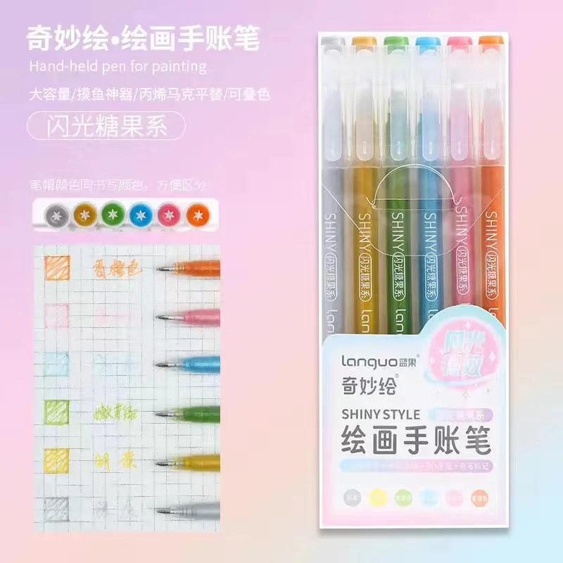 Kawaii Morandi Gray Pens, Functional Set Multi Color Gel Ink Pens, Beautiful Vintage Marker Liner Ballpoint Pen School And Office Stationery Gift Pen