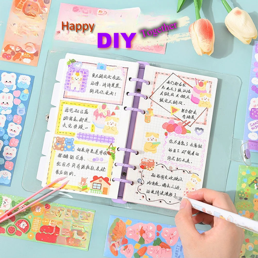 200p Kawaii Stickers for Kids, Cute Stationary Aesthetic Diary Decoration Art Supplies Stickers for Scrapbooking, Beautiful Gifts Sticker