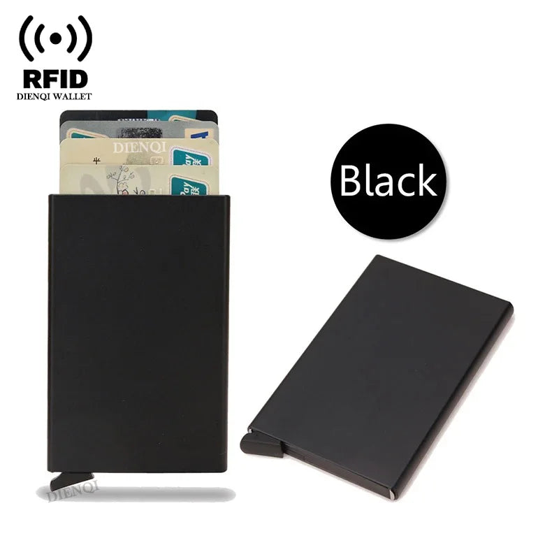 Smart RFID Credit Card Holder, Metal Thin Slim Blocker, Smart Wallet Men And Women Wallets ,Pop Up Minimalist Small Black Purse Mini Wallets for Security Men and Woman, Many Beautiful Pocket Wallet Colors