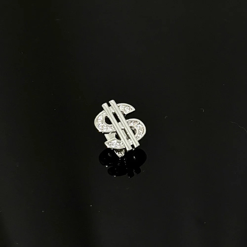 Cubic Zircon Dollar Teeth Grillz, Hip Hop Punk CZ Stone Tooth, Pretty Caps For Women Men, Jewelry Rapper Gift Cosplay