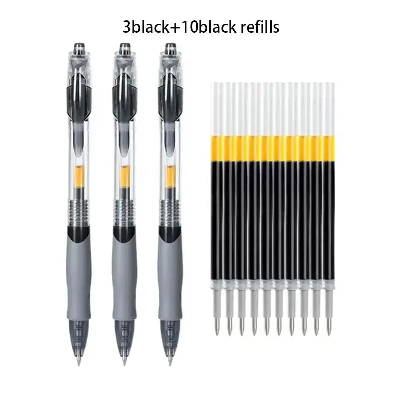 10/30PCS Gel Pens Refills Set Kawaii Stationery Writing Pen Black/Red/Blue Ink 0.5 mm Ballpoint Pen For Office & School Supplies