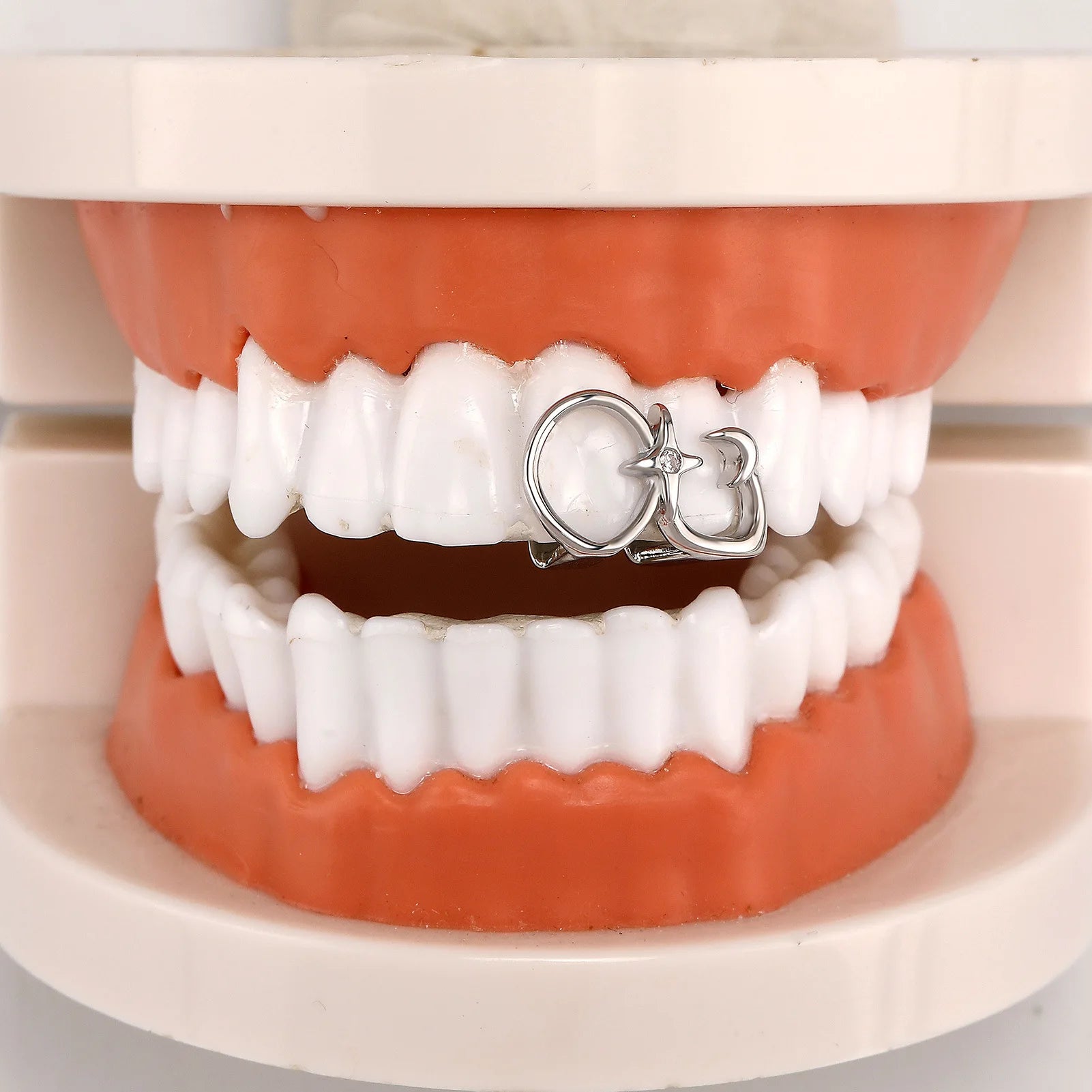 RACHELZ Hip Hop Cute CZ Stone Star Teeth Grillz Braces Gold Color Y2K Elegant Shiny Zircon Tooth Caps For Women Men Punk Jewelry