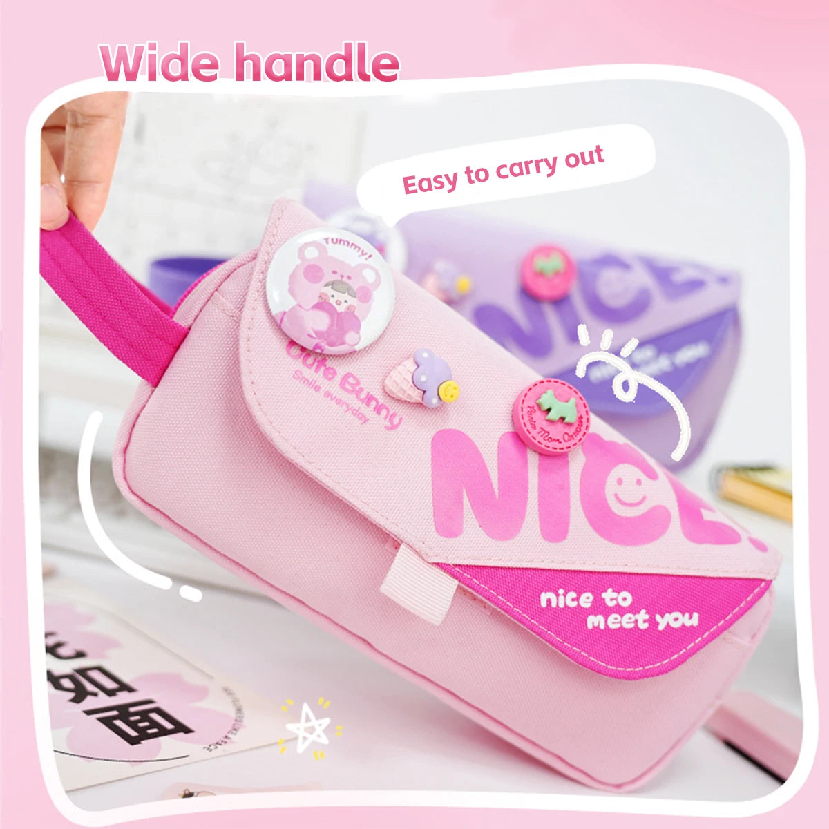 Cappybara 3-Layer Large Capacity Pencil Kawaii Design with Detachable Inner Pockets for Kids/Students (Waterproof&Lightweight)