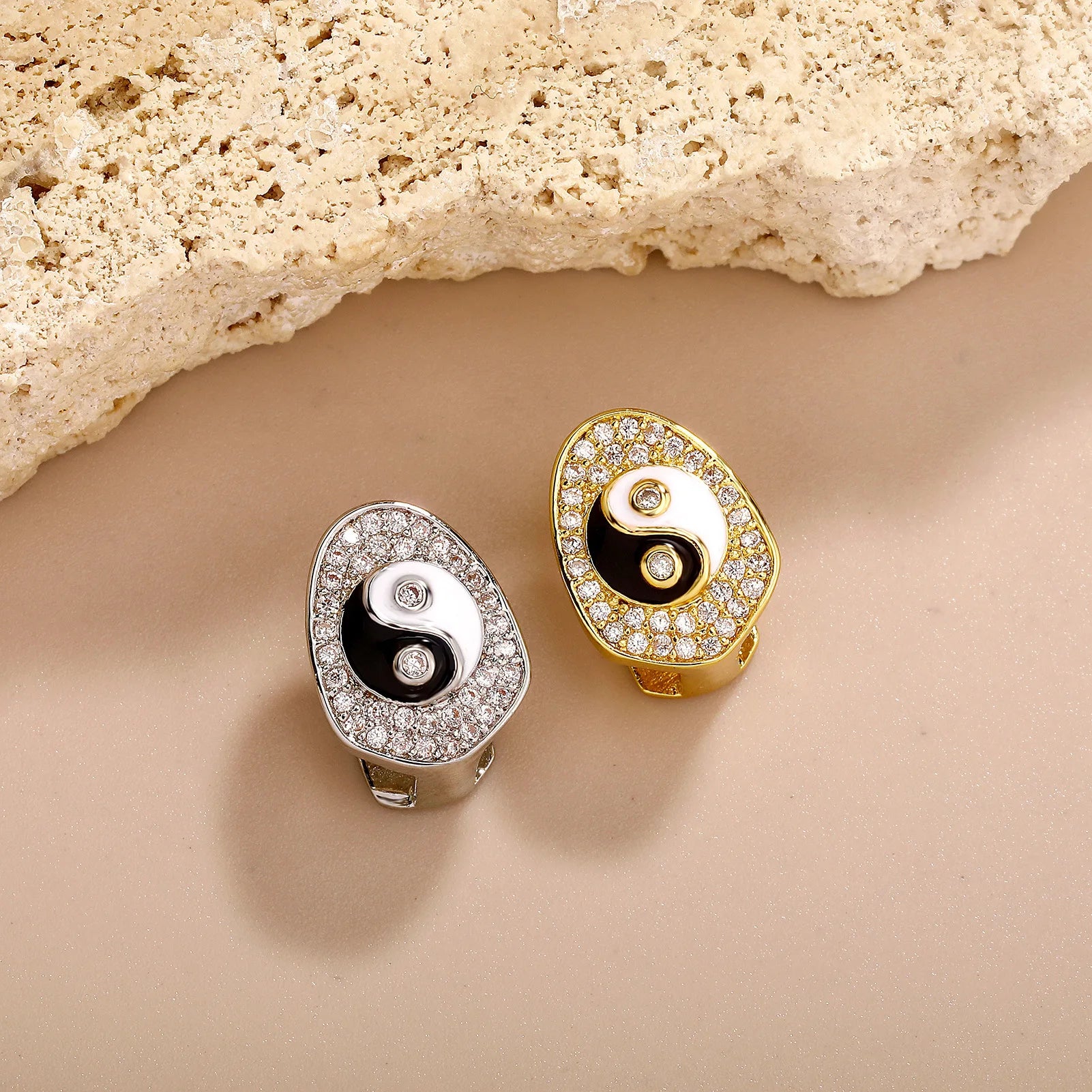 New Tai Chi Pattern Charm Zircon Teeth Grillz Hip Hop CZ Stone Tooth Caps For Women Men, Jewelry Party Gift teeth