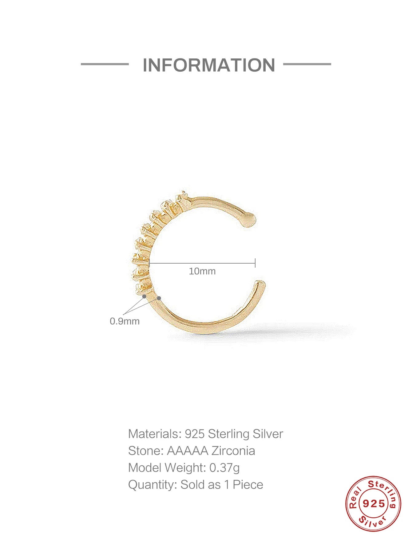 925 Sterling Silver 1pc, Geometry Multi Piercing Stud Earrings For Women, K Gold Simple Elegant Tassel Jewelry, beautiful Gift