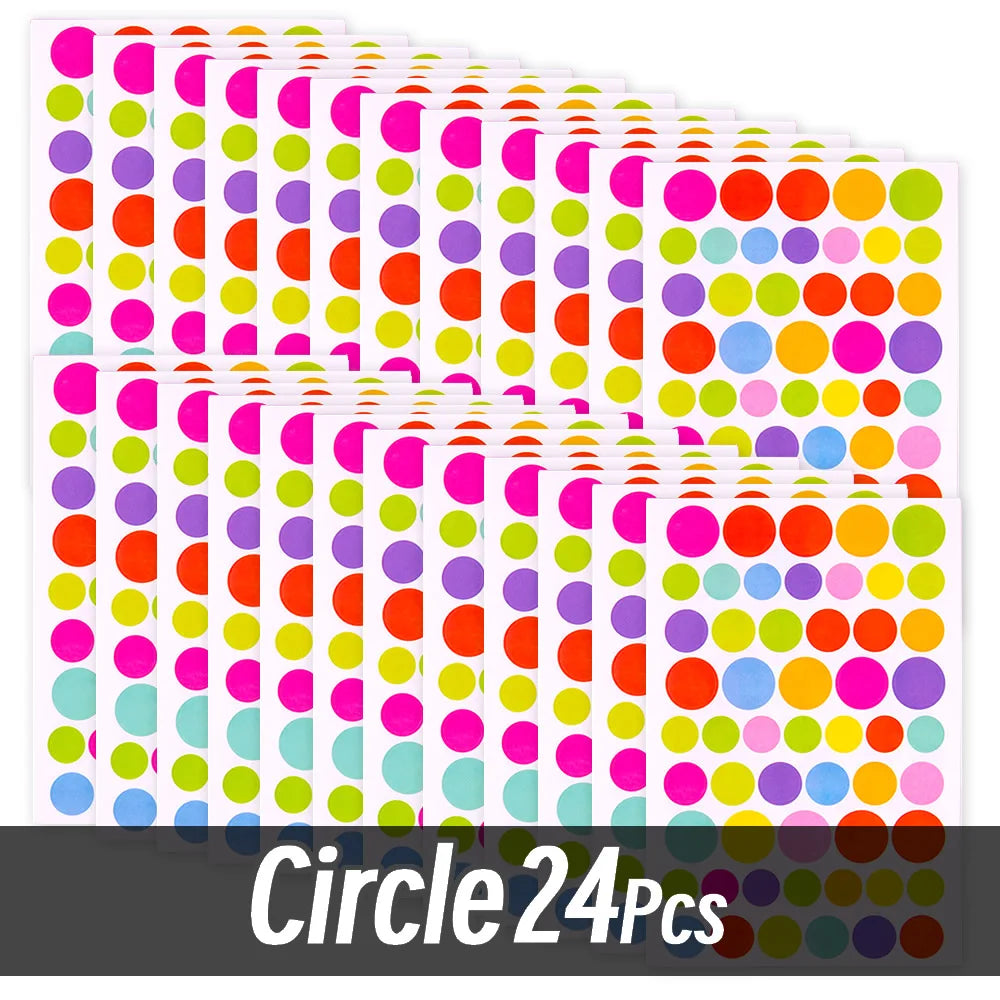 4200 Sheet Heart/Circle/Stars Reward Sign Stickers Pack DIY Skateboard Suitcase Stationery Decals Decor Phone Laptop Gift Toys
