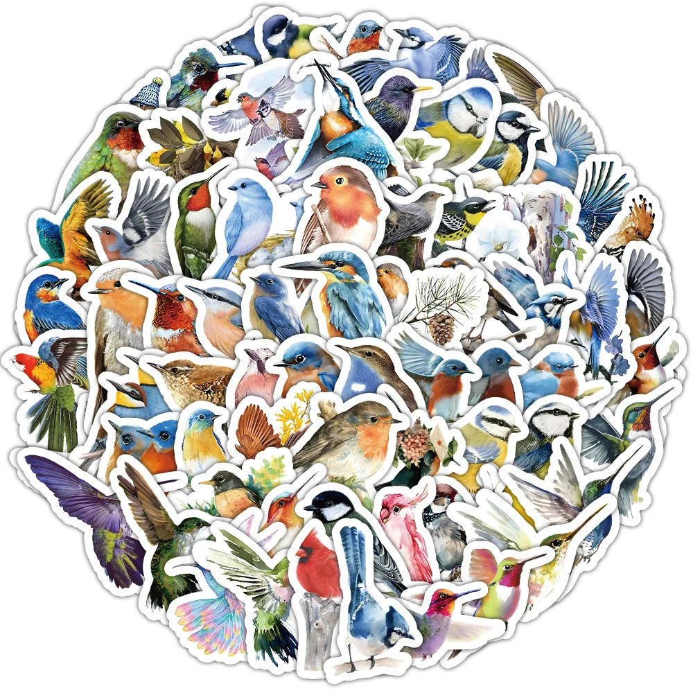 Cute Stickers Pack Kawaii Birds Aesthetic Stationery Supplies Lot Office School Teacher Scrapbooking Supplies Korean Paper Txt