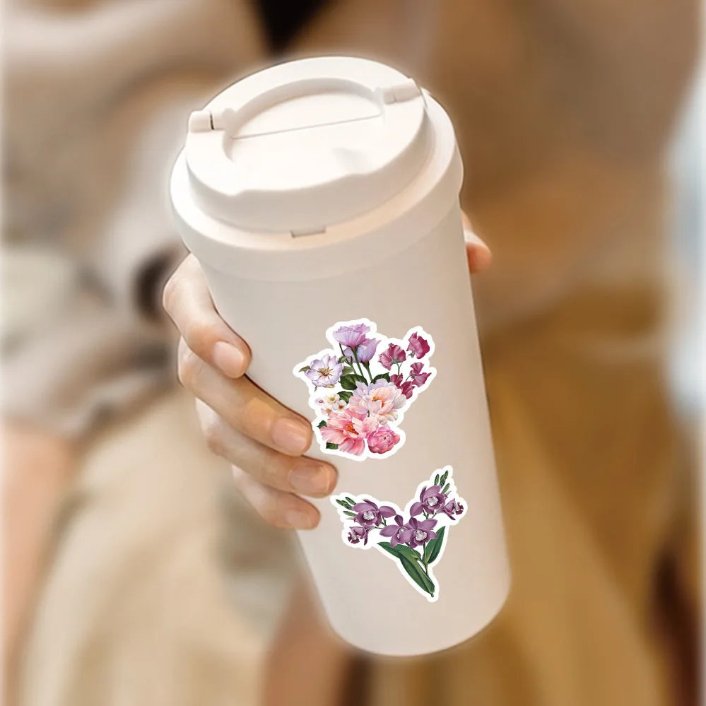 30/60/180 Flowers Stickers Cartoon Cute Decals Toy Stationery Guitar Phone Bicycle Laptop Luggage Car Graffiti Beautiful Sticker