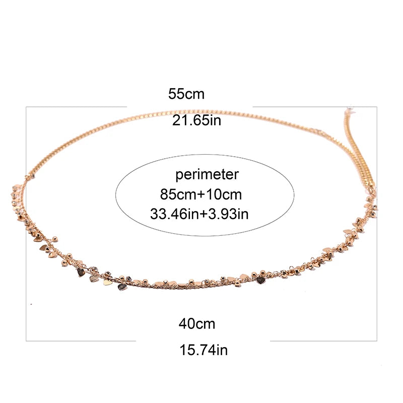 Funkelnde Strass Herz Taille Bauchkette für Frauen Mode Sexy Gürtel Perle Anhänger Bikini Strand Körperschmuck Zubehör