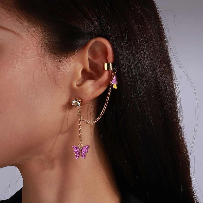 Charm Bohemian Pearls Stone Ear Cuff, Wrap Stud Clip Earrings For Girl, Trendy Earrings Jewelry Bijoux