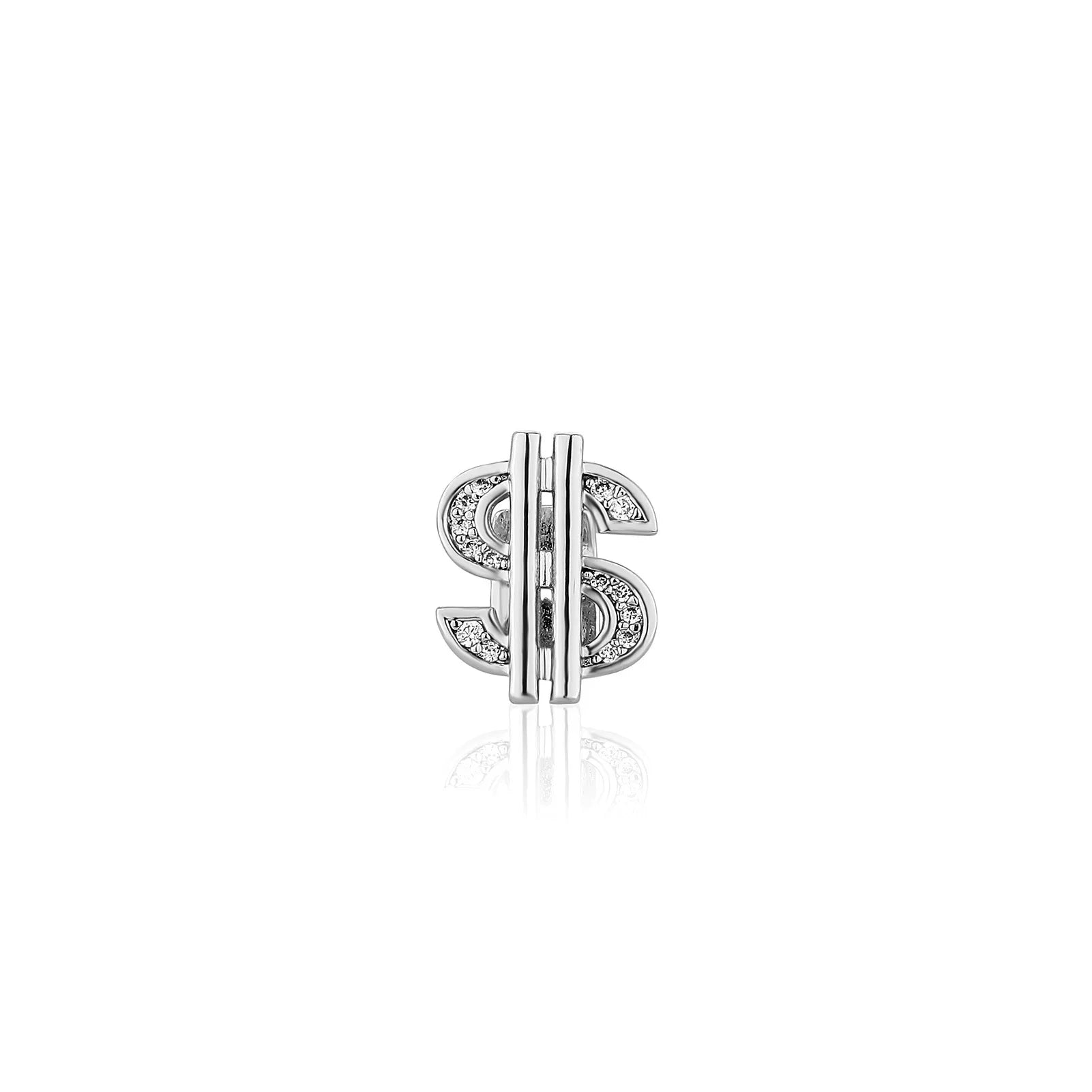 Cubic Zircon Dollar Teeth Grillz, Hip Hop Punk CZ Stone Tooth, Pretty Caps For Women Men, Jewelry Rapper Gift Cosplay