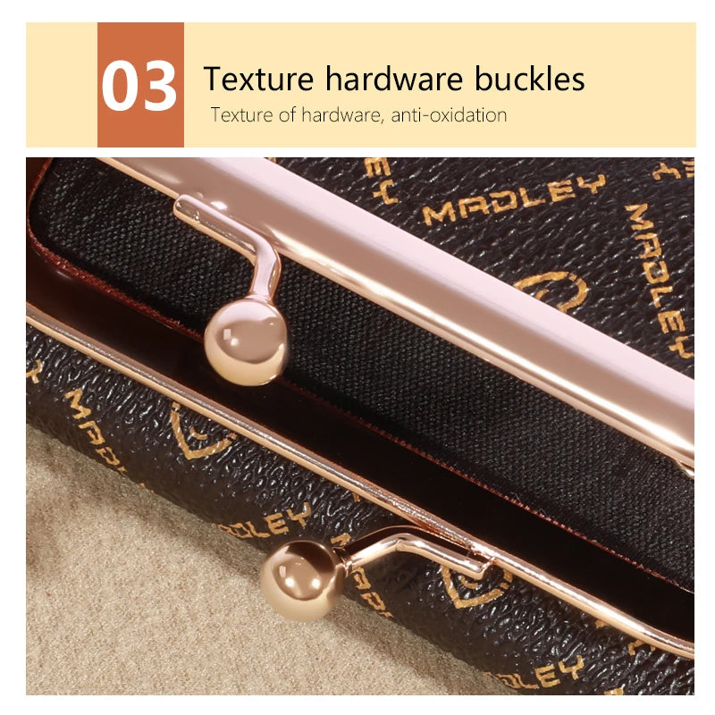 New Wallet Women's Wrist Strap Short Old Flower Zero Wallet Large Capacity Coin Clip Bag Letter Multi Card Card Bag Money Clip