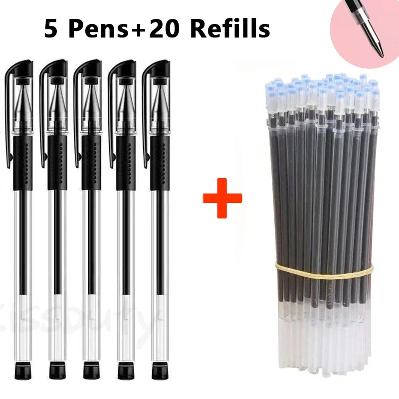 Retractable Ballpoint pen Set Black/red/blue ink for writing 0.5mm Gel Pen refills Office accessories school supplies Stationery
