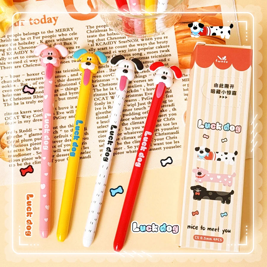 The Best Kawaii Stationery Aesthetic stationery supplies school items carton dog gel pens, cute Funny pens Ballpoint pen For Children, Elegant pens Gift For Students