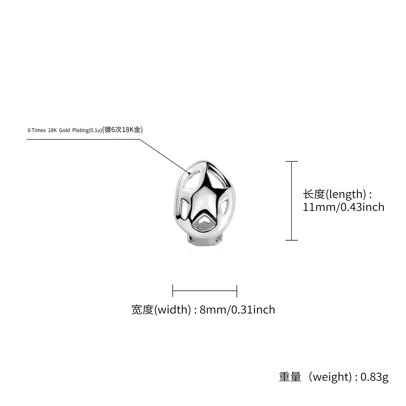 TOPGRILLZ Hip Hop Single Star Teeth Grillz Braces Vintage Glossy Hollow Tooth Caps For Women Men Couple Jewelry Cosplay Gift