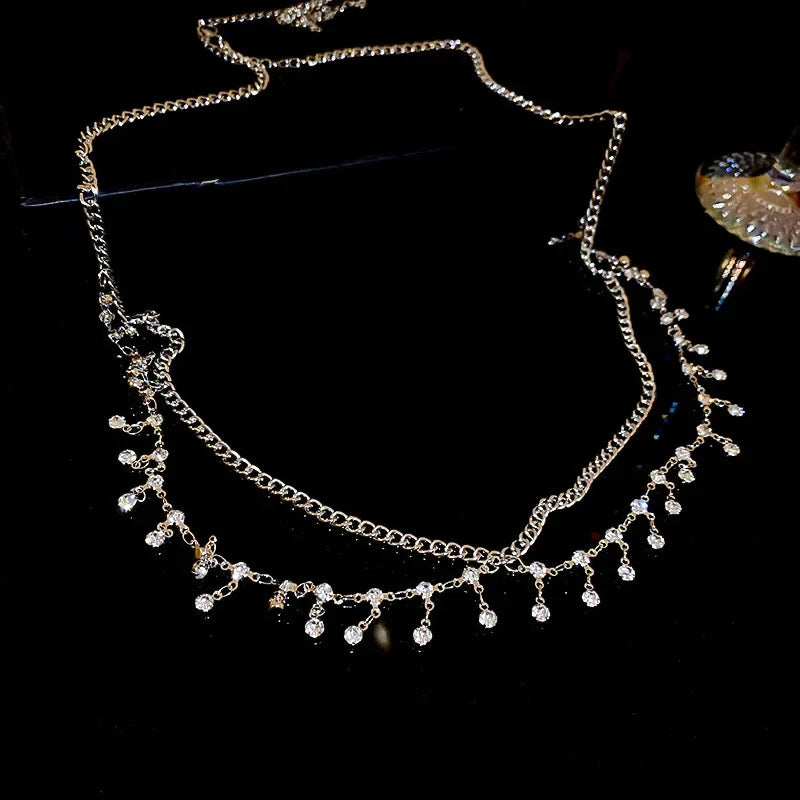 Luxury Sexy Rhinestone Star Tassel Pendant Waist Belly Belt Chain for Women Bikini Rave Beach Body Jewelry Gift Y2K Accessories