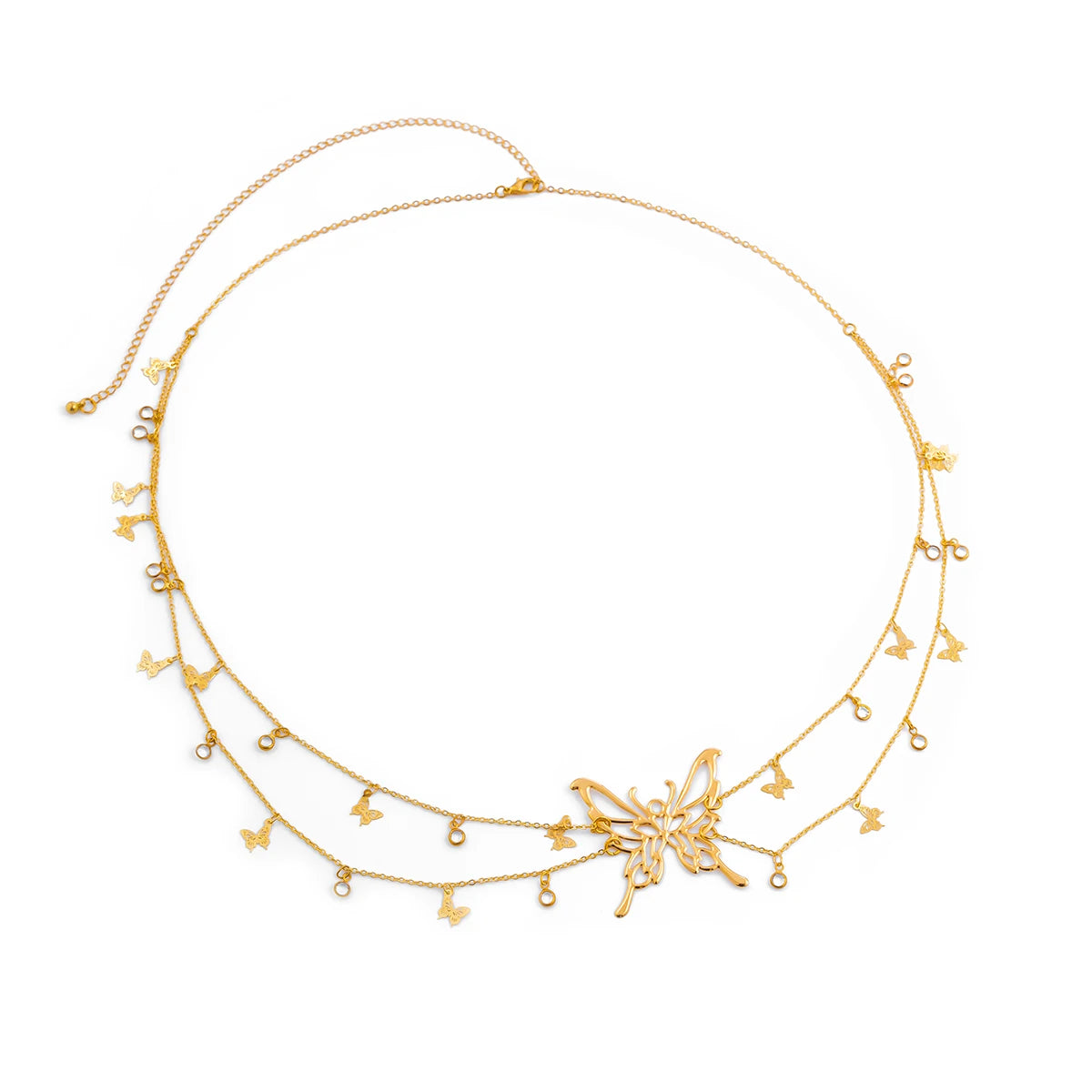 Boho Schmetterling Taille Bauch Gürtel Kette für Frauen Sommer Bikini Kristall Quaste Anhänger Link Körper Schmuck Geschenk