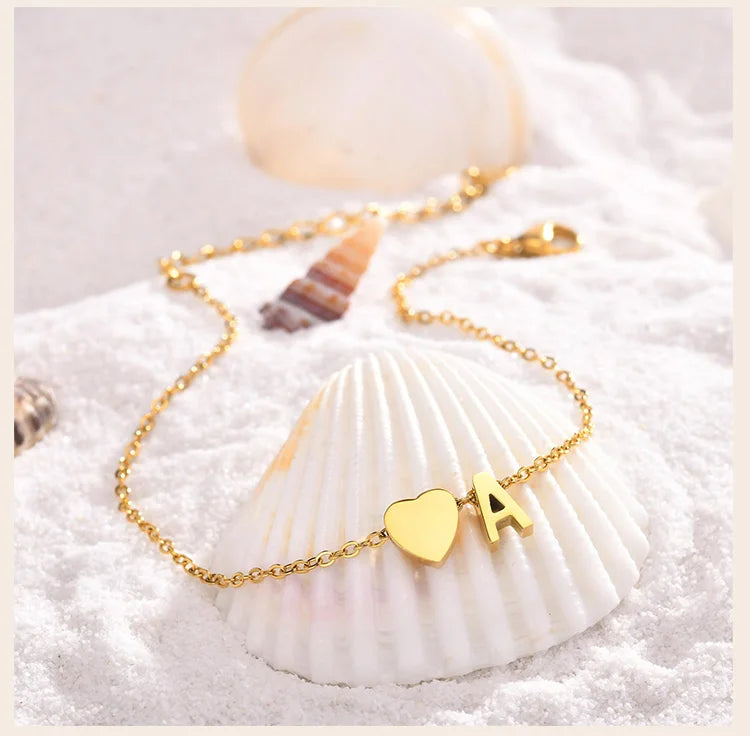 All Letters Anklet, Women Heart Initial Anklet Bracelets Adjustable Beach Jewelry Hypoallergenic Stainless Steel Personalized Name Foot Chain Anklet
A Anklet, B Anklet, C Anklet, D Anklet, E Anklet, F Anklet, G Anklet, H Ankl
