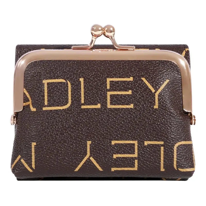 New Wallet Women's Wrist Strap Short Old Flower Zero Wallet Large Capacity Coin Clip Bag Letter Multi Card Card Bag Money Clip